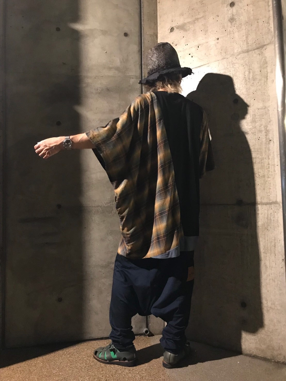 ピ斜tee  サイズ①         Black / YE Check