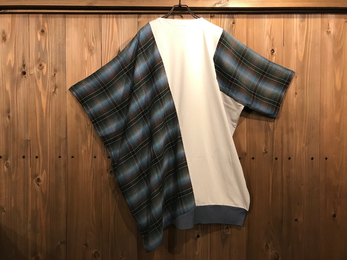 ピ斜tee  サイズ① Lt,Gray / Check