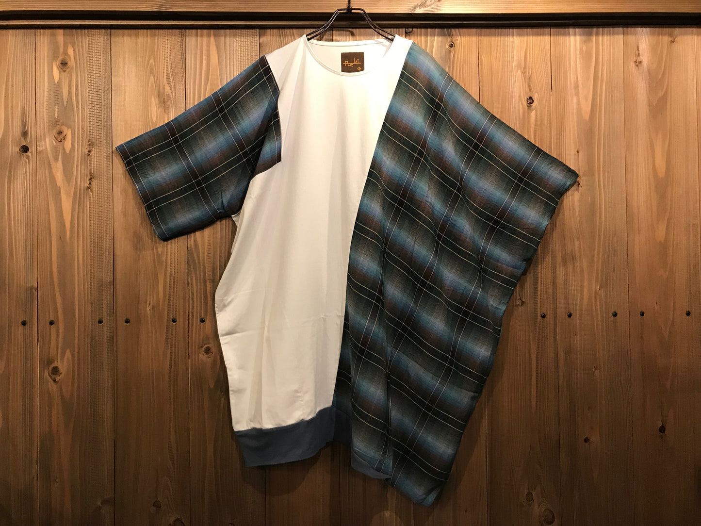 ピ斜tee  サイズ① Lt,Gray / Check