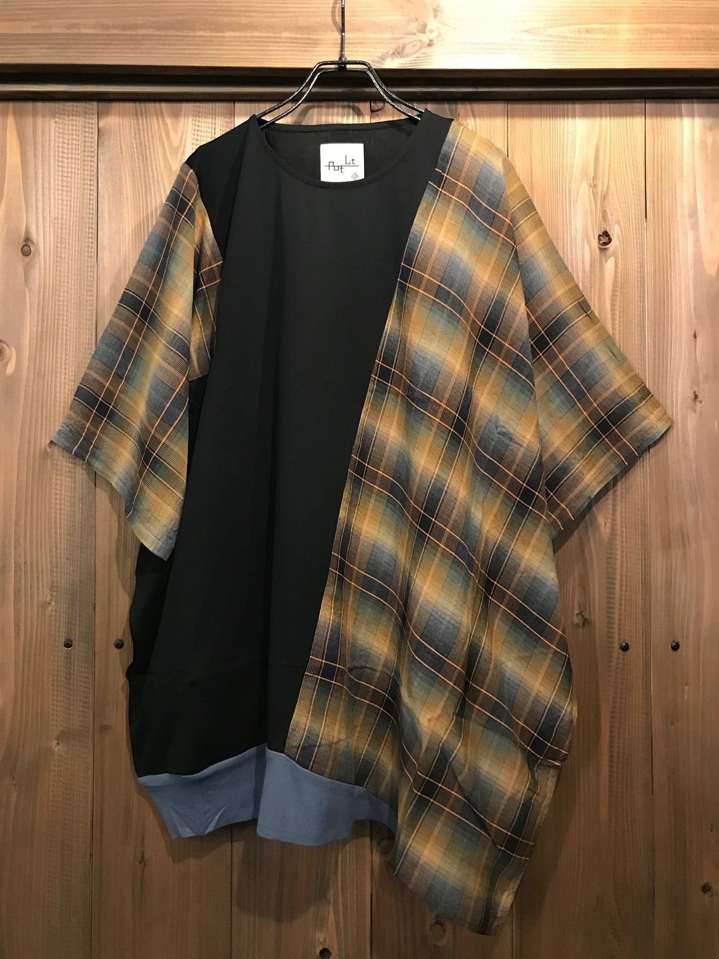 ピ斜tee  サイズ①         Black / YE Check