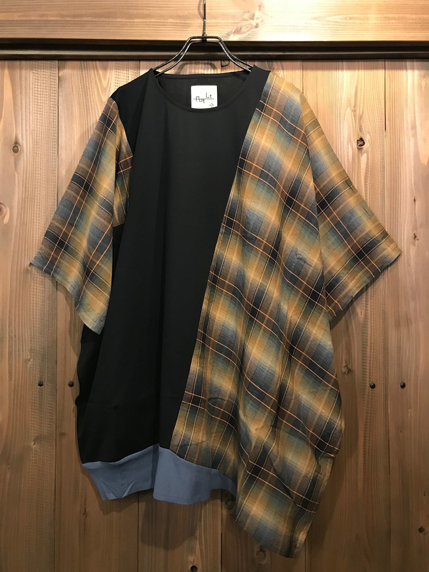 ピ斜tee サイズ② Black / YE Check