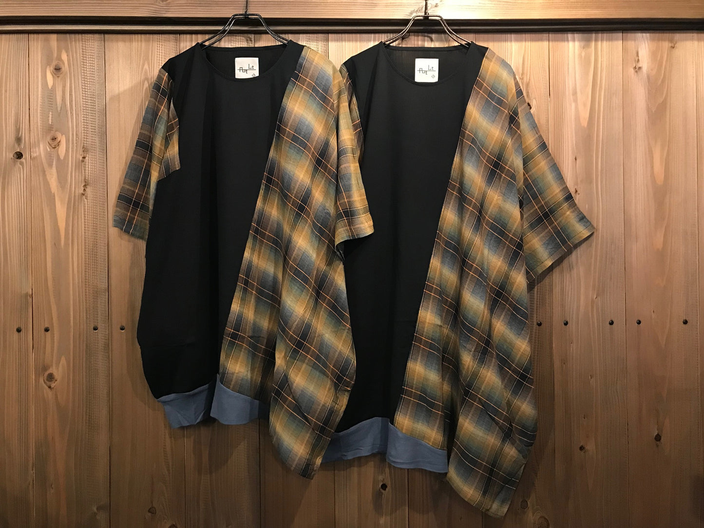 ピ斜tee  サイズ①         Black / YE Check