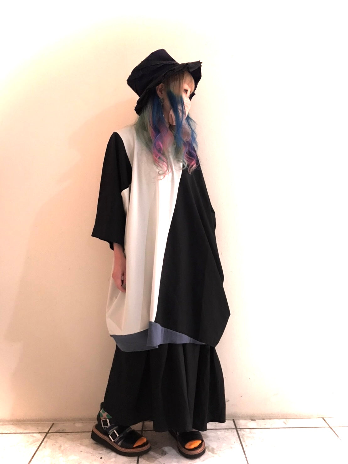 ピ斜tee サイズ① Lt,Gray / Black