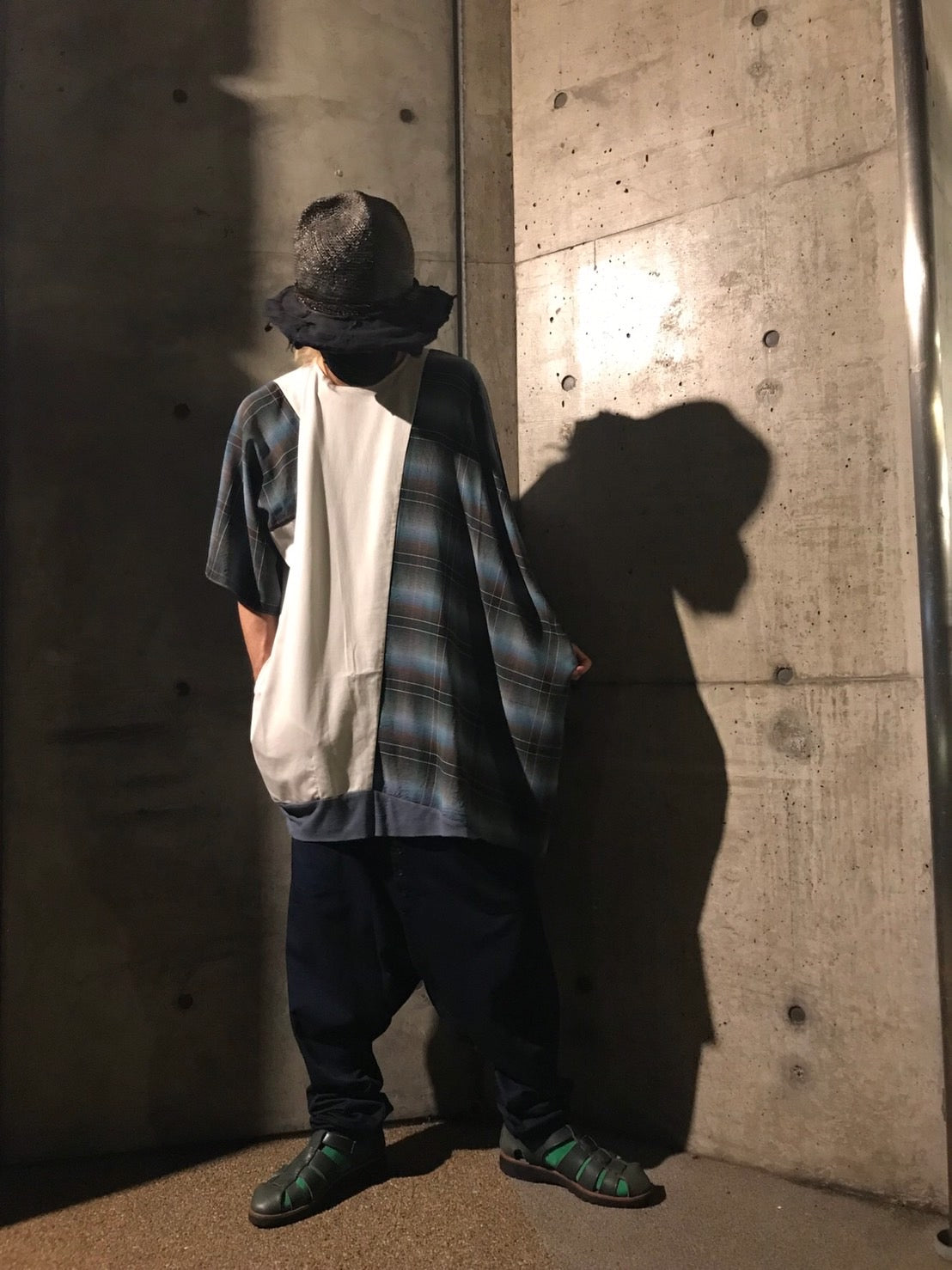 ピ斜tee  サイズ① Lt,Gray / Check