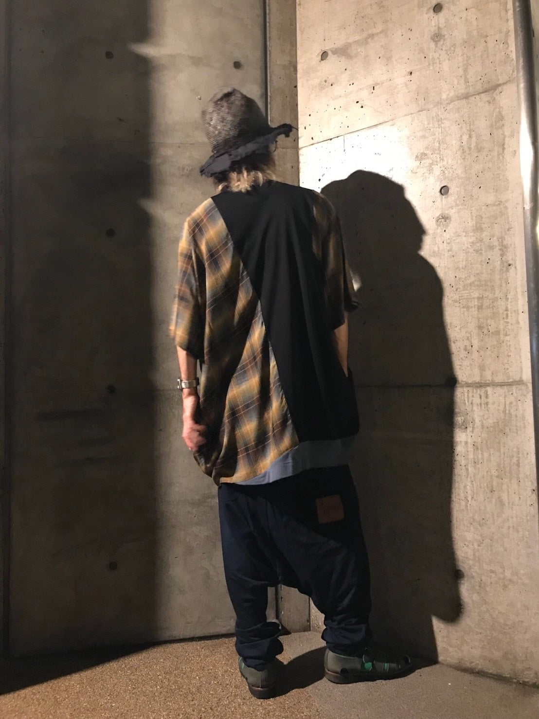 ピ斜tee サイズ② Black / YE Check